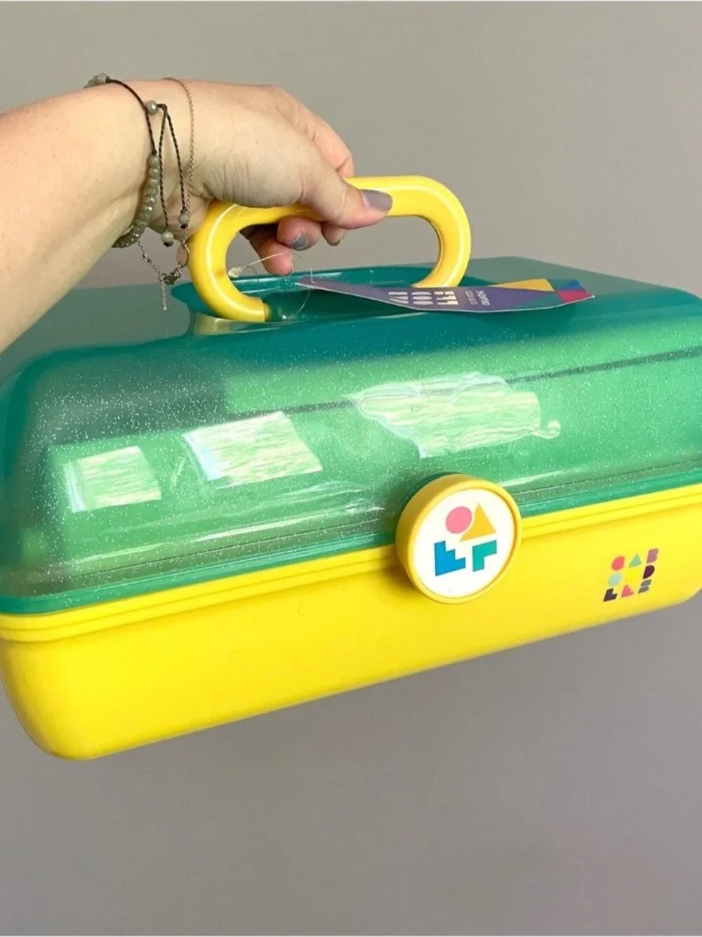 Caboodles Green / Yellow On-The-Go Girl Plastic Makeup Case - New with Tags!